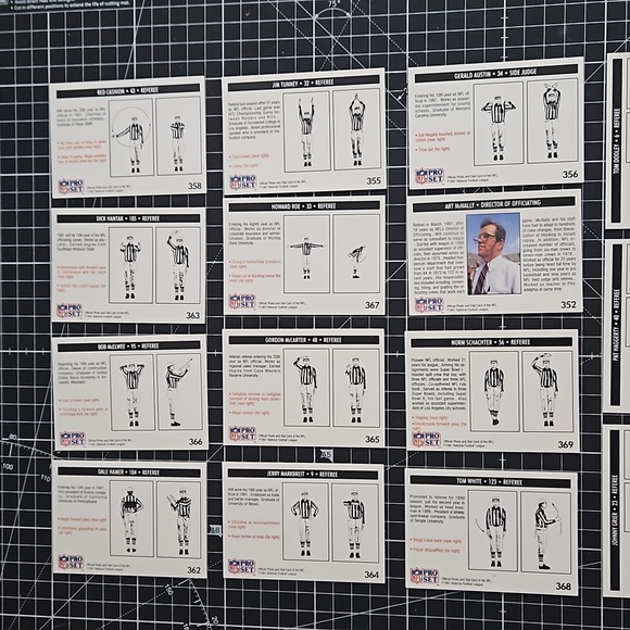 17 card lot of 1991 Pro Set Officials cards NEAR MINT! - Picture 5 of 6